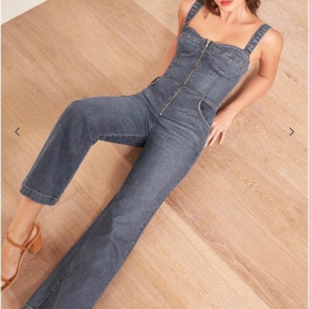 REFORMATION KORA DENIM JUMPSUIT